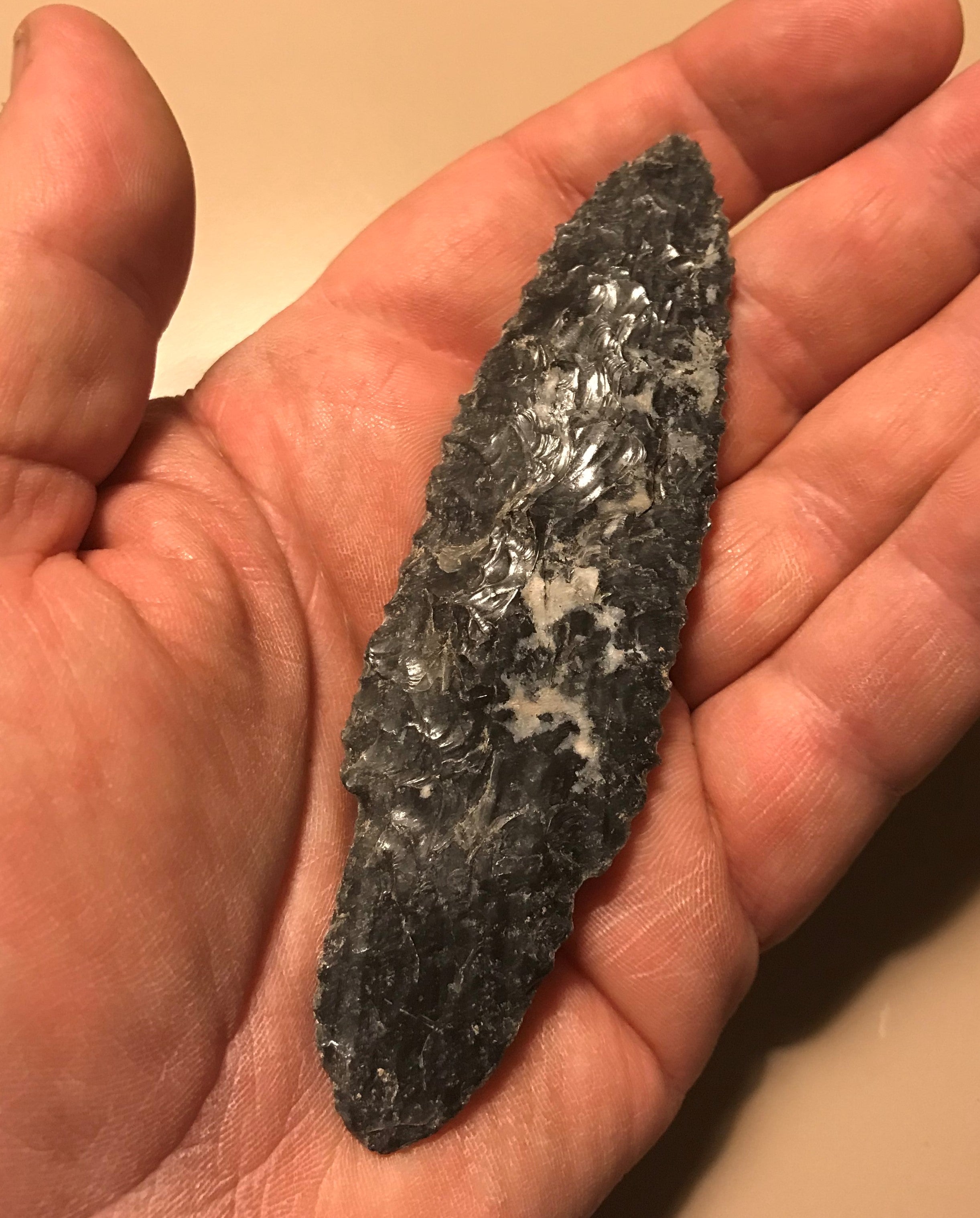 Western Stemmed projectile point recovered from Trench 2018-1, near Units 37-39. .jpeg