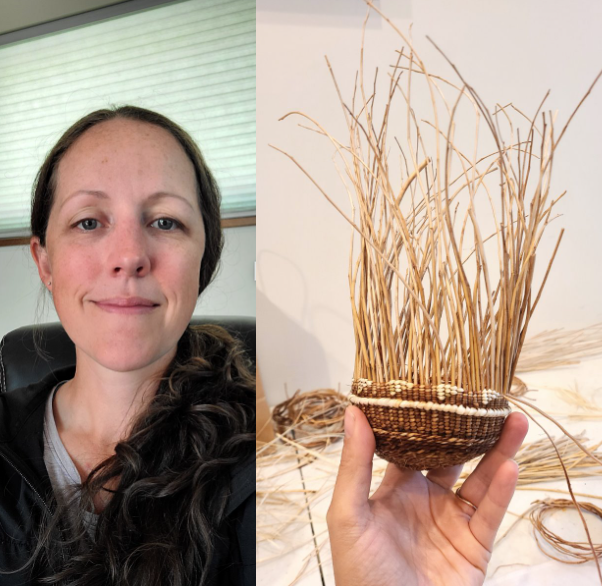 Sarah Thompson Moore, pictured next to a basket she has started. 