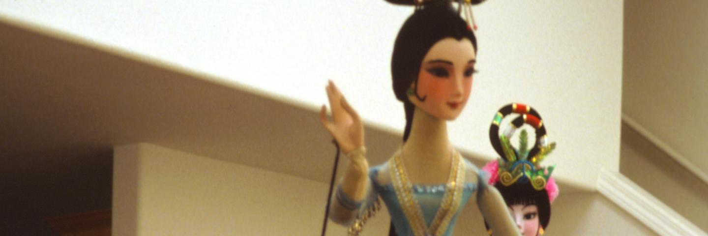 Two female puppets made by Yuqin Wang