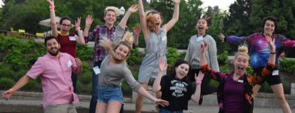 MNCH Ambassadors jumping in a group photo.