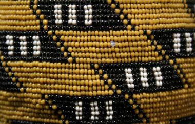 Cylindrical Bag detail, with beaded surface