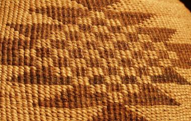 Basket detail, &quot;Blackbirds flocking&quot; design