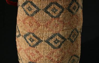 Cylindrical Bag, lidded with cloth trim