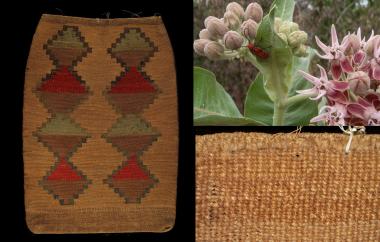 Flat twined bag and milkweed