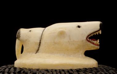 Baleen Basket Detail, polar bear heads