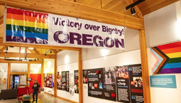 A view of the Outliers & Outlaws exhibit