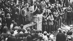 A Black Panther Party rally at the University of Oregon during the late 1960s