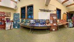 Native Innovation activity tables set up inside a classroom.