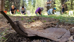 SOU Archaeological field school students excavate the remains of a Chinese blacksmith's workshop.