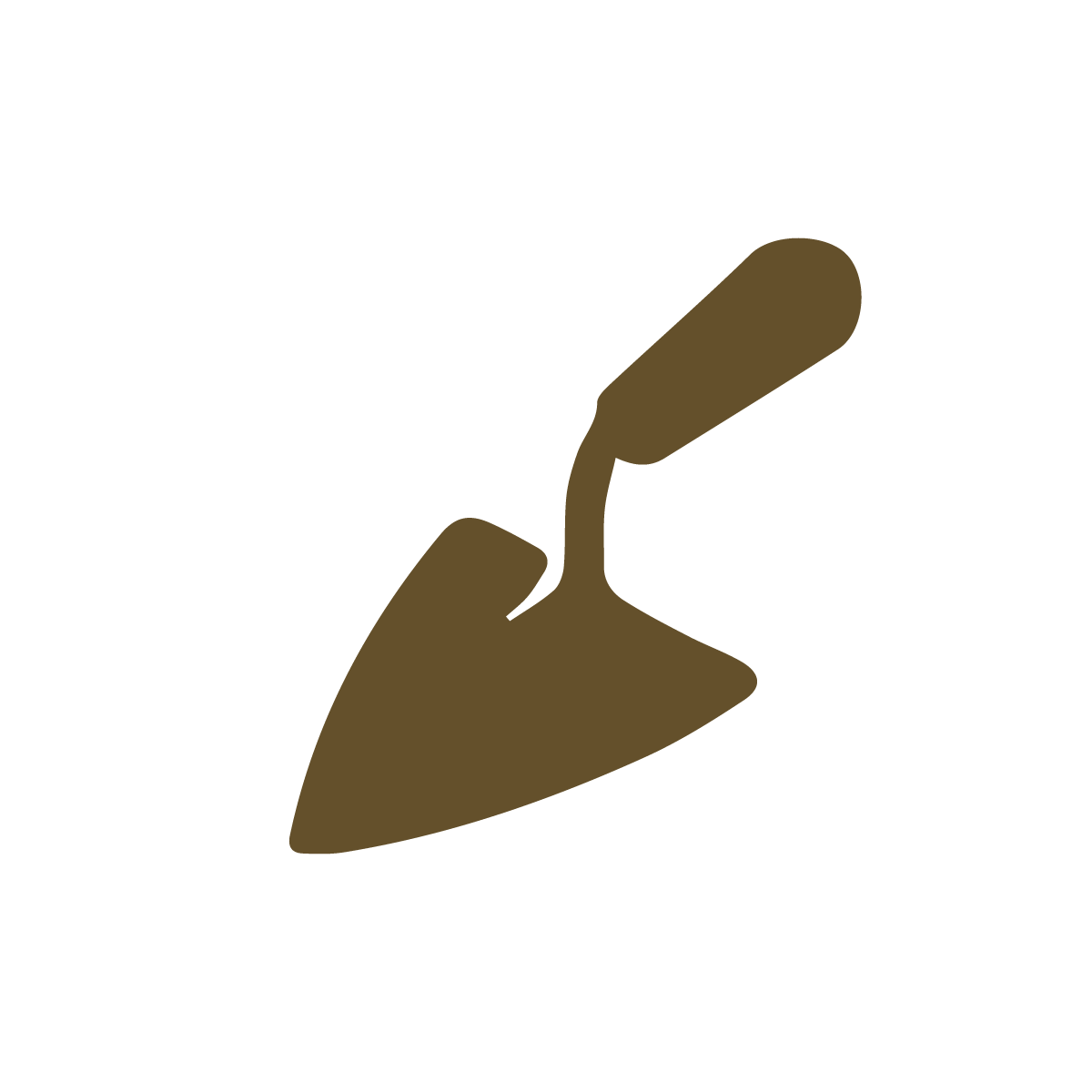 A simple graphic of a brown trowel